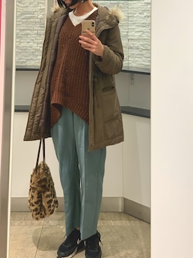「a.v.v（アーヴェヴェ）のアイテム（ジャケット/アウター、ブラウン系）」を使った、Saeさん（レディース・164cm）の冬コーディネート