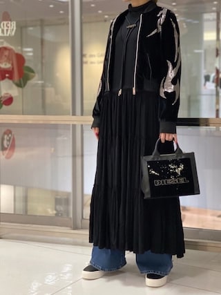 ディーゼル　ロングワンピース DIESEL ディーゼル ロングワンピース ドレス レディース 麻