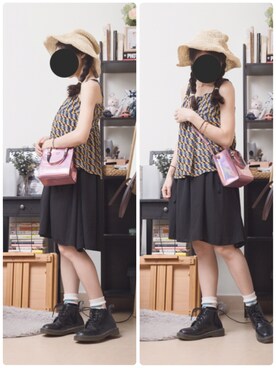 「LAP（ラップ）のアイテム」を使った、鳗鳗さん（レディース・153cm）の春コーディネート