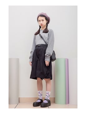 「:CHOCOOLATEのアイテム（パンツ）」を使った、鳗鳗さん（レディース・153cm）の春コーディネート