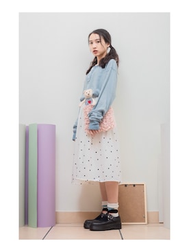 「彼氏の服」｜鳗鳗さん（レディース・153cm）の春コーディネート