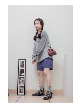 「彼氏の服」｜鳗鳗さん（レディース・153cm）の春コーディネート