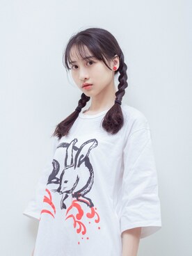「日系休闲」｜「アイテム（アクセサリー）」を使った、鳗鳗さん（レディース・153cm）の春コーディネート