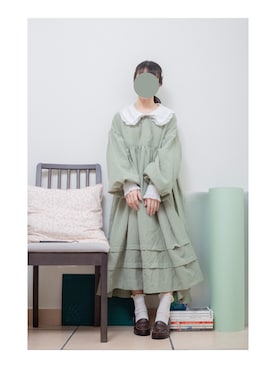 「日系休闲」｜「アイテム（ワンピース/ドレス）」を使った、鳗鳗さん（レディース・153cm）の夏コーディネート