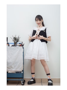 「休闲」｜「アイテム（シャツワンピース）」を使った、鳗鳗さん（レディース・153cm）の夏コーディネート