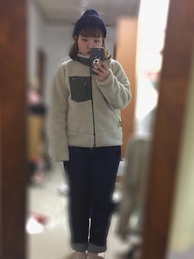 「レトロX」｜「アイテム（ダウンジャケット/コート）」を使った、rumiさん（レディース・154cm）の秋コーディネート