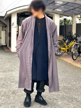 「レイヤードstyle」｜「アイテム（その他アウター）」を使った、SALUさん（メンズ・174cm）の冬コーディネート