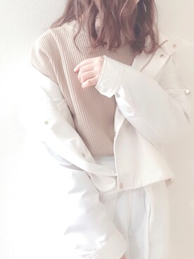 「消えそうな色コーデ」｜「アイテム（マウンテンパーカー）」を使った、megさん（レディース・152cm）の春コーディネート