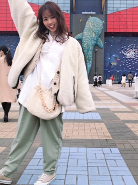 「消えそうな色コーデ」｜「アイテム（その他アウター）」を使った、megさん（レディース・152cm）の冬コーディネート