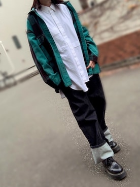 「MONKEY TIME（モンキータイム）のアイテム（ジャケット/アウター）」を使った、SH!0Nさん（レディース・159cm）の秋コーディネート