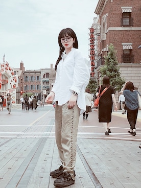 「TOGA PULLA（トーガ　プルラ）のアイテム（その他パンツ）」を使った、SH!0Nさん（レディース・159cm）の夏コーディネート
