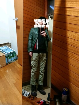 「TETE HOMME（テットオム）のアイテム（ジャケット/アウター）」を使った、もこさん（メンズ・161cm）の春コーディネート