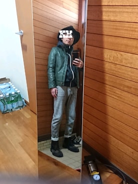 「TETE HOMME（テットオム）のアイテム（ジャケット/アウター）」を使った、もこさん（メンズ・161cm）の春コーディネート