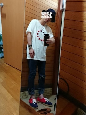 「TESTIFY（テスティファイ）のアイテム」を使った、もこさん（メンズ・161cm）の夏コーディネート