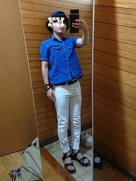 「TESTIFY（テスティファイ）のアイテム」を使った、もこさん（メンズ・161cm）の夏コーディネート