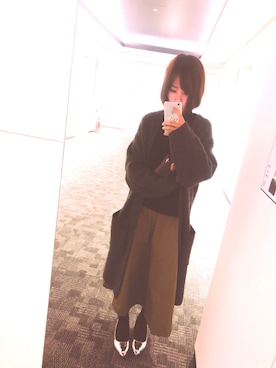 「シルバーシューズ」｜「アイテム（その他アウター）」を使った、mnmさん（レディース・148cm）の秋コーディネート