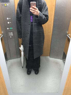 「JUNRED（ジュンレッド）のアイテム（チェスターコート）」を使った、ゆーすけさん（メンズ・177cm）の冬コーディネート