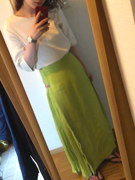 「ワンショルダー」｜「アイテム（ビーチサンダル）」を使った、蟻さん（レディース・156cm）の夏コーディネート