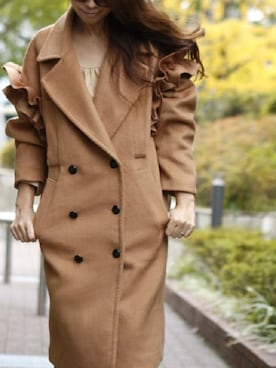 「アイテム（チェスターコート）」を使った、rubiaさん（レディース・162cm）の春コーディネート