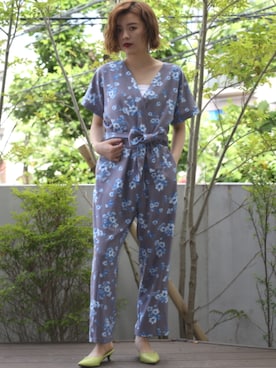 「オリジナル」｜「アイテム（つなぎ/オールインワン）」を使った、rubiaさん（レディース・162cm）の夏コーディネート