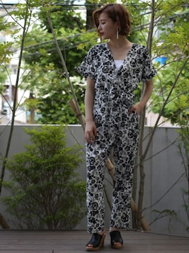 「オリジナル」｜「アイテム（つなぎ/オールインワン）」を使った、rubiaさん（レディース・162cm）の夏コーディネート