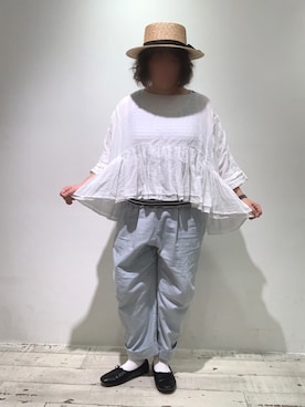 「SVEC（シュベック）のアイテム（バレエシューズ）」を使った、naさん（レディース・155cm）の夏コーディネート