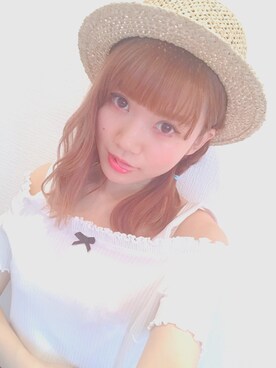 「EATME」｜「アイテム（帽子）」を使った、yuchaさん（レディース・153cm）の夏コーディネート