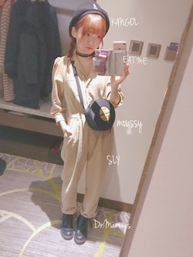 「アイテム（つなぎ/オールインワン、ベージュ系）」を使った、yuchaさん（レディース・153cm）の冬コーディネート
