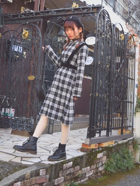 「EATME」｜「アイテム（ハンチング/ベレー帽）」を使った、yuchaさん（レディース・153cm）の冬コーディネート