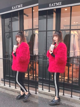「リルリリー」｜「アイテム（その他アウター）」を使った、yuchaさん（レディース・153cm）の冬コーディネート