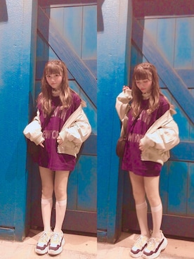 「FIG&VIPER（フィグアンドバイパー）のアイテム（スニーカー）」を使った、yuchaさん（レディース・153cm）の春コーディネート