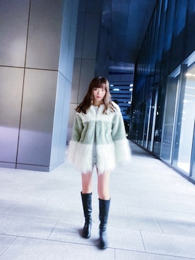 「GYDA（ジェイダ）のアイテム（その他アウター）」を使った、yuchaさん（レディース・153cm）の冬コーディネート