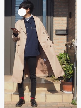 「HARE」｜「アイテム（ナイロンジャケット）」を使った、ゆーきさん（メンズ・169cm）の秋コーディネート