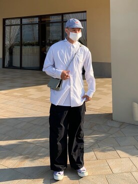 「plain-me（プレインミー）のアイテム（シャツ/ブラウス）」を使った、doooleoさん（メンズ・177cm）の春コーディネート