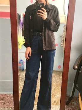 「高腰褲」｜LuLuさん（レディース・166cm）の冬コーディネート