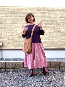 「アイテム（ラッピングキット、ゴールド系）」を使った、satomiさん（レディース・158cm）の秋コーディネート