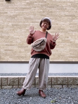 「アイテム（ラッピングキット、ゴールド系）」を使った、satomiさん（レディース・158cm）の秋コーディネート