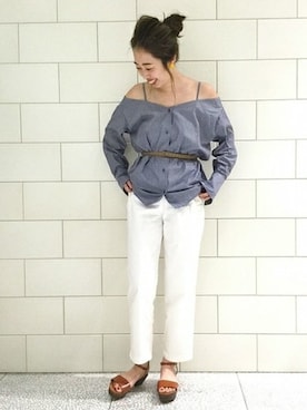 「Spick & Span（スピックアンドスパン）のアイテム（その他パンツ）」を使った、AiRIさん（レディース・168cm）の春コーディネート