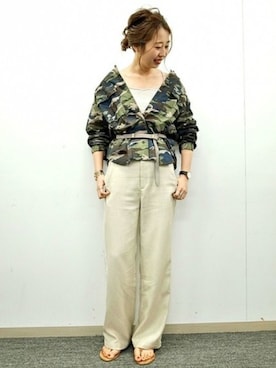 「Spick & Span（スピックアンドスパン）のアイテム（その他パンツ）」を使った、AiRIさん（レディース・168cm）の春コーディネート