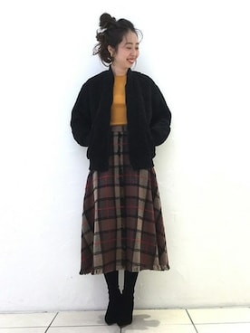 「Spick & Span（スピックアンドスパン）のアイテム（ブルゾン）」を使った、AiRIさん（レディース・168cm）の秋コーディネート