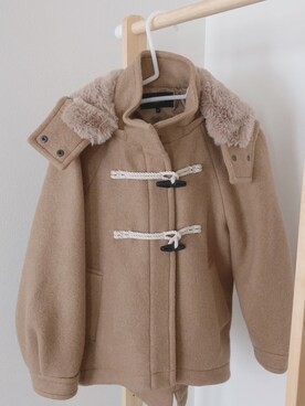 「COMME CA ISM（コムサイズム）のアイテム（ダッフルコート）」を使った、manamiさん（レディース・153cm）の冬コーディネート