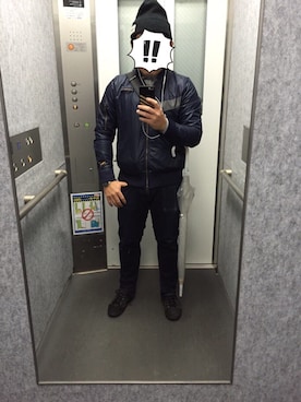 「PUMA（プーマ）のアイテム（ナイロンジャケット）」を使った、段平さん（メンズ・163cm）の春コーディネート
