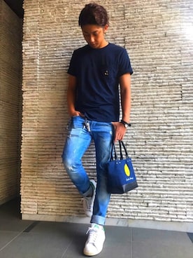 「しまむら（シマムラ）のアイテム（バッグ）」を使った、ワラさん（メンズ・174cm）の夏コーディネート