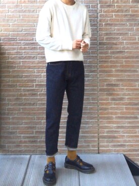 「zozoデニム」｜「アイテム（ブーツ）」を使った、みっちーさん（メンズ・173cm）の秋コーディネート