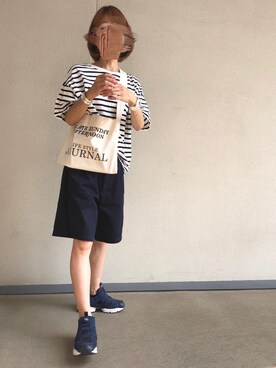 「マリン」｜「アイテム（アナログ腕時計）」を使った、Rさん（レディース・161cm）の夏コーディネート