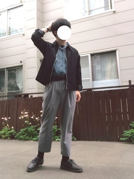 「半袖シャツ」｜「アイテム（ブルゾン）」を使った、あきと🍙さん（メンズ・168cm）の夏コーディネート