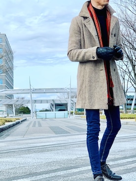 「ベージュコーデ」｜ジン3588さん（メンズ・163cm・40代）の冬コーディネート
