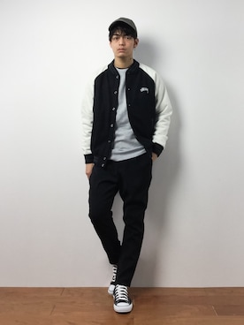 「STUSSY（ステューシー）のアイテム（ジャケット/アウター）」を使った、ryuto irieさん（メンズ・176cm）の冬コーディネート
