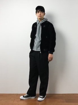 「glamb（グラム）のアイテム（ジャケット/アウター）」を使った、ryuto irieさん（メンズ・176cm）の冬コーディネート