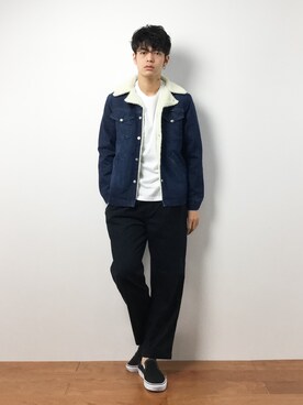 「niko and...（ニコアンド）のアイテム（デニムジャケット）」を使った、ryuto irieさん（メンズ・176cm）の冬コーディネート